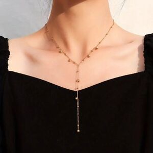 18 KT Gold Over Titanium Steel Beaded Necklace